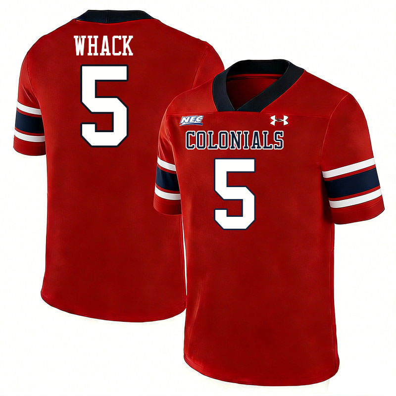 Robert Morris Colonials #5 Donta Whack College Football Jerseys,Uniforms Stitched-Red